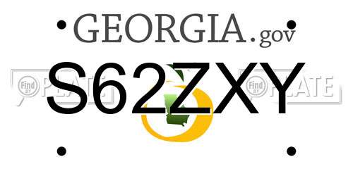S62ZXY Georgia License Plate