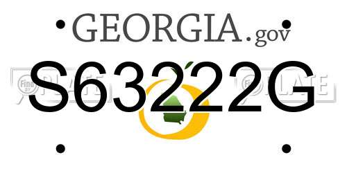 S63222G Georgia License Plate