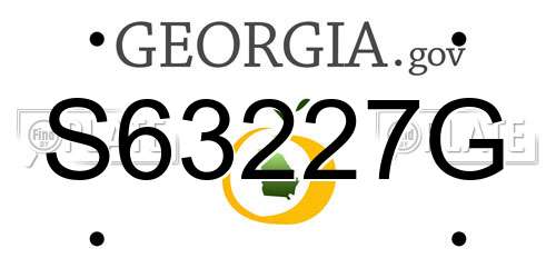 S63227G Georgia License Plate