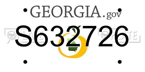 S632726 Georgia License Plate