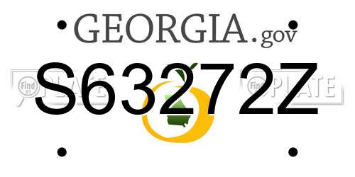 S63272Z Georgia License Plate