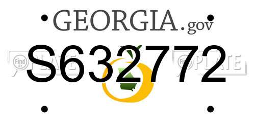 S632772 Georgia License Plate