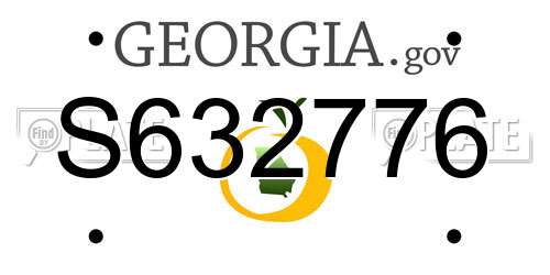 S632776 Georgia License Plate