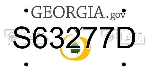 S63277D Georgia License Plate