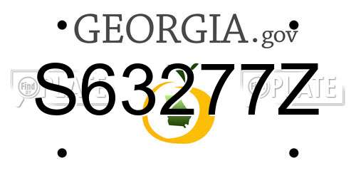 S63277Z Georgia License Plate