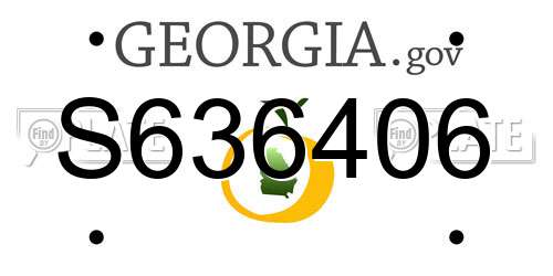 S636406 Georgia License Plate