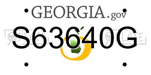 S63640G Georgia License Plate