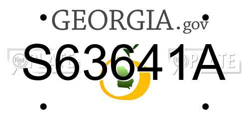S63641A Georgia License Plate