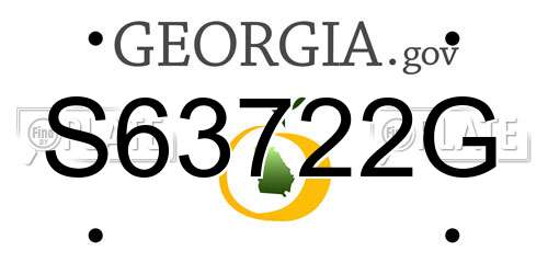 S63722G Georgia License Plate