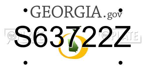S63722Z Georgia License Plate