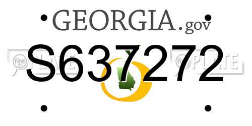 S637272 Georgia License Plate