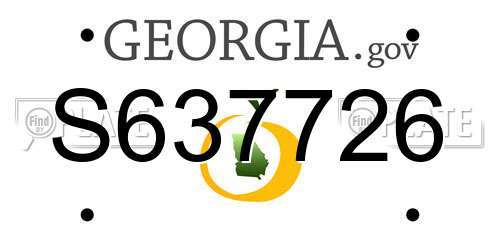 S637726 Georgia License Plate