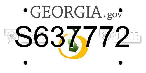 S637772 Georgia License Plate