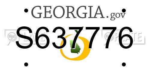 S637776 Georgia License Plate