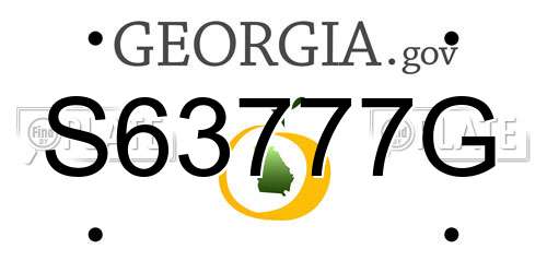 S63777G Georgia License Plate