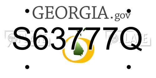 S63777Q Georgia License Plate