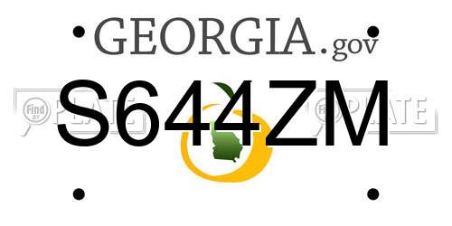 S644ZM Georgia License Plate