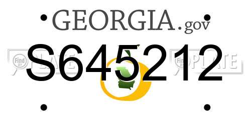S645212 Georgia License Plate