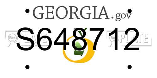 S648712 Georgia License Plate