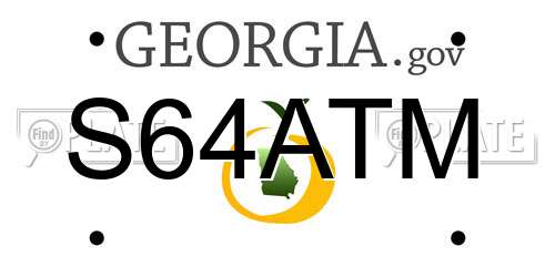 S64ATM Georgia License Plate