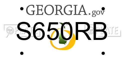S650RB Georgia License Plate