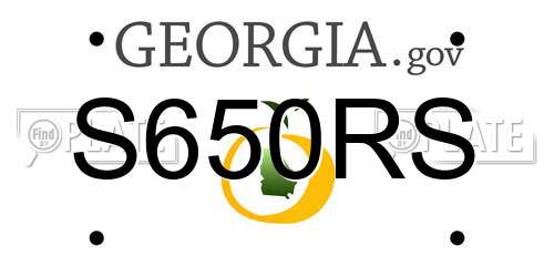 S650RS Georgia License Plate