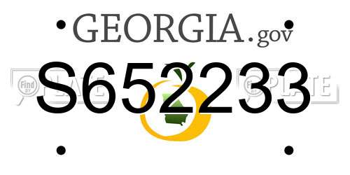 S652233 Georgia License Plate