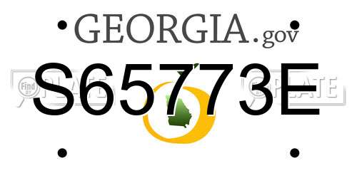 S65773E Georgia License Plate