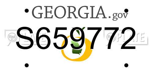 S659772 Georgia License Plate