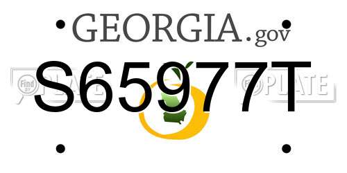 S65977T Georgia License Plate