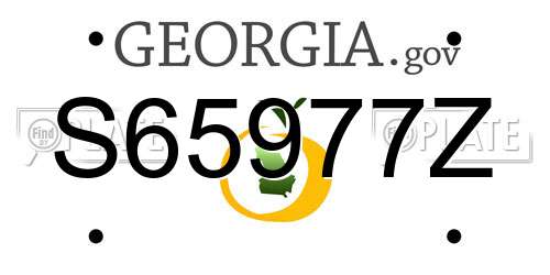 S65977Z Georgia License Plate