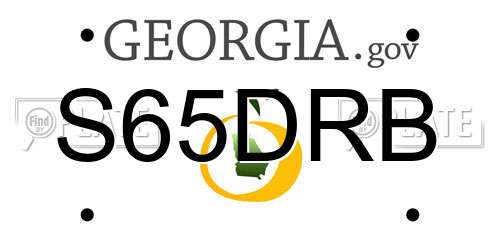S65DRB Georgia License Plate