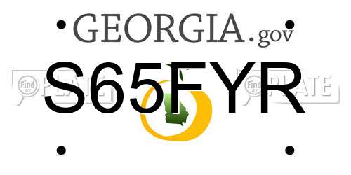 S65FYR Georgia License Plate