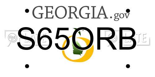 S65ORB Georgia License Plate