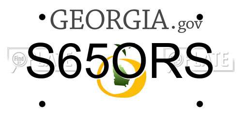 S65ORS Georgia License Plate
