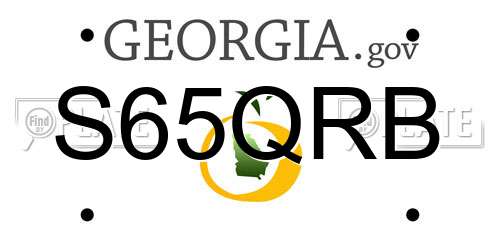 S65QRB Georgia License Plate