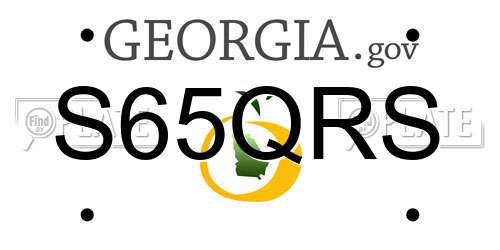 S65QRS Georgia License Plate