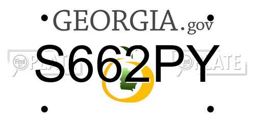 S662PY Georgia License Plate