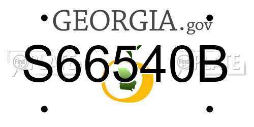 S66540B Georgia License Plate