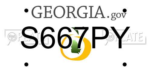 S667PY Georgia License Plate