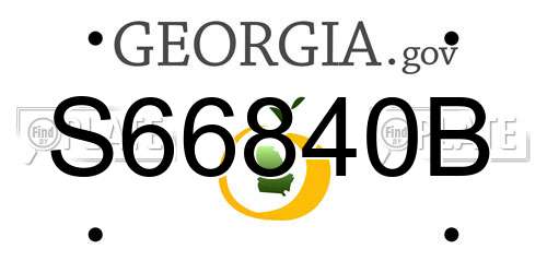 S66840B Georgia License Plate
