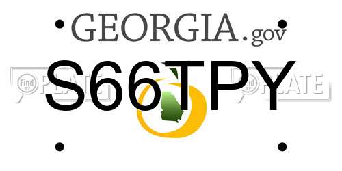 S66TPY Georgia License Plate