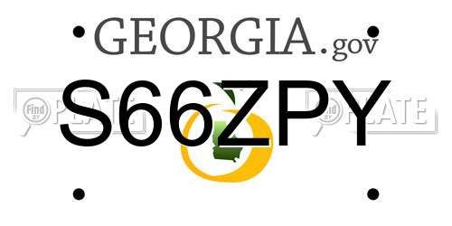 S66ZPY Georgia License Plate