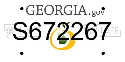 S672267 Georgia License Plate