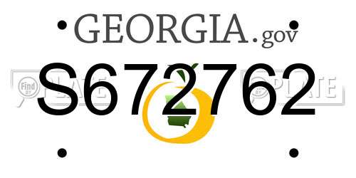 S672762 Georgia License Plate
