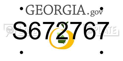 S672767 Georgia License Plate