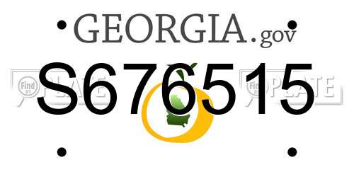 S676515 Georgia License Plate
