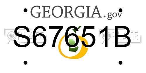 S67651B Georgia License Plate