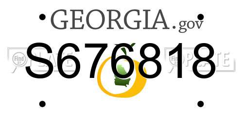 S676818 Georgia License Plate