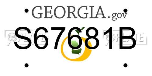 S67681B Georgia License Plate